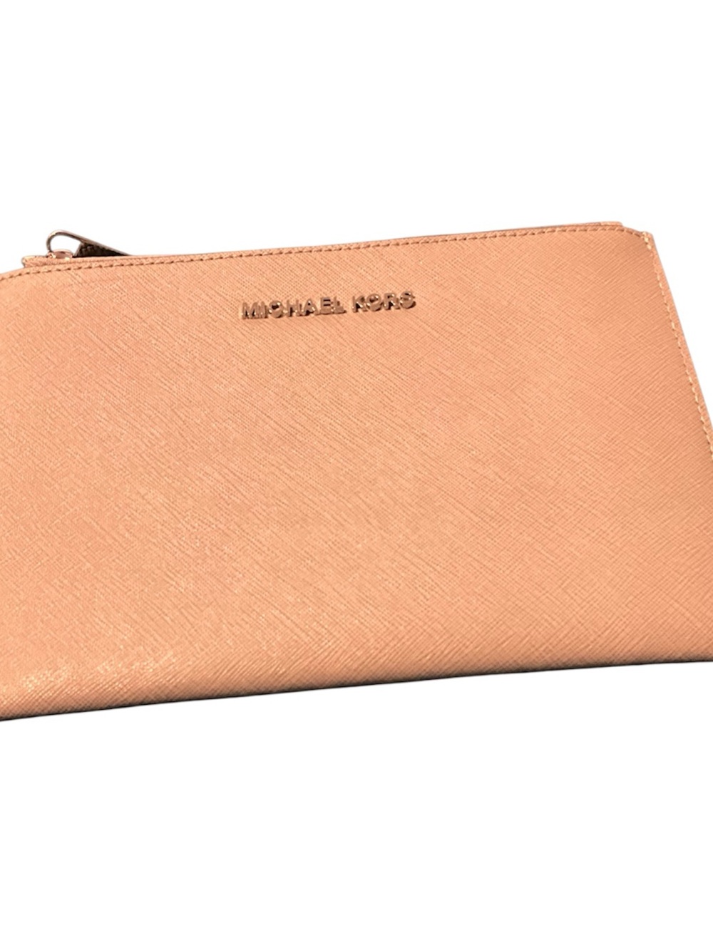 NWOT Michael Kors Gray Saffiano Leather Zip Wallet